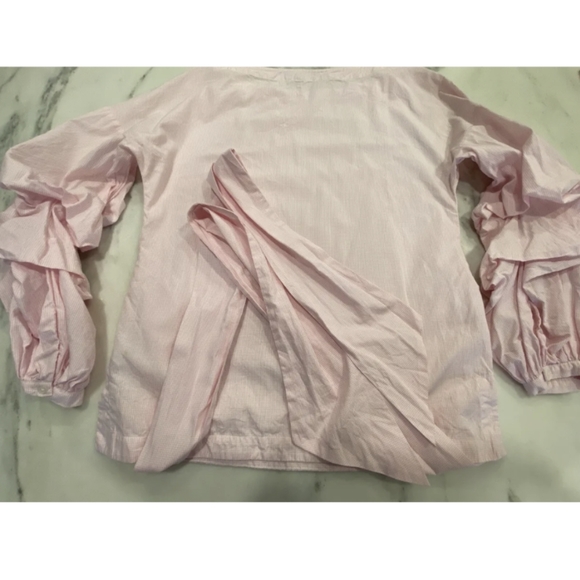 Banana Republic Pink Gingham Checkered Long Sleeve Blouse Top Sz Medium - Picture 5 of 10